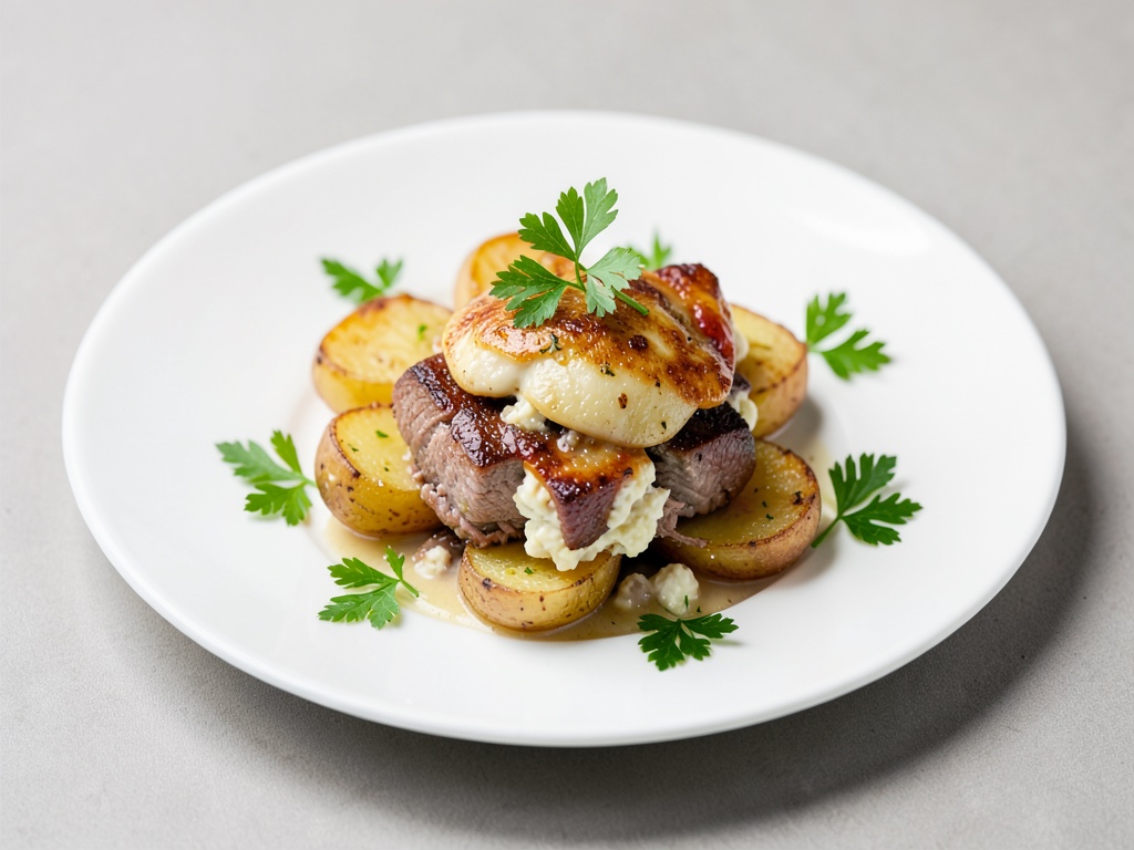 Pommes de terre au four farcies au fromage blanc et viande hachée