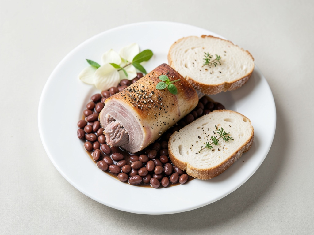 Cuisse d'agneau farcie aux haricots et chorizo
