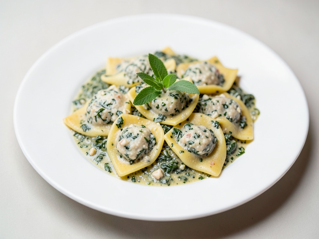Hausgemachte Ravioli mit Spinat-Ricotta und Salbeibutter