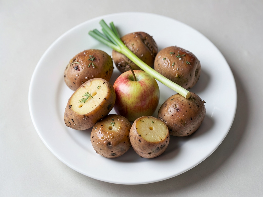 Patate al forno con ripieno di mela e formaggio