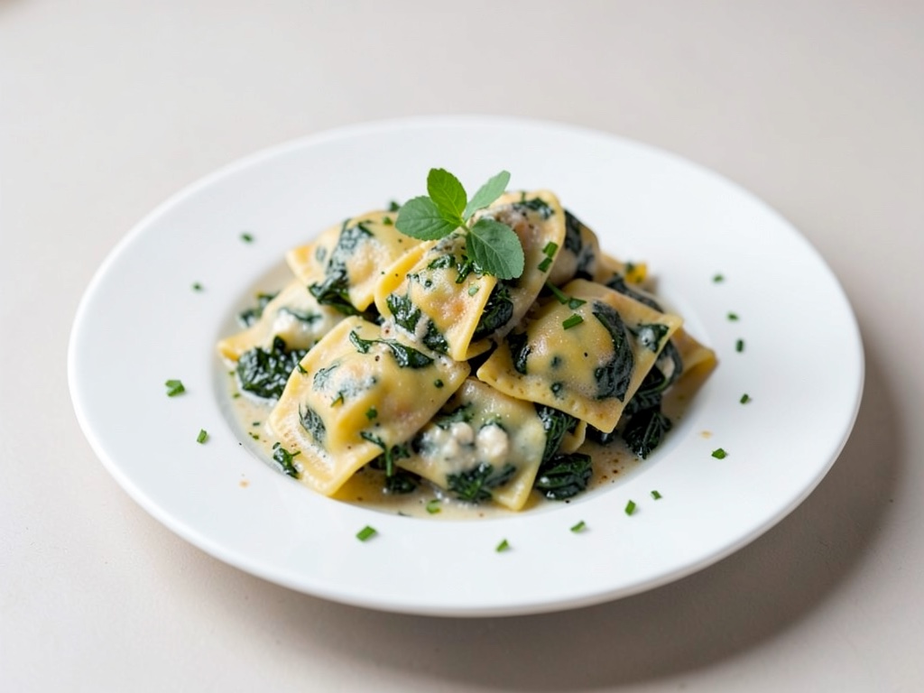 Hausgemachte Ravioli mit Spinat-Ricotta-Füllung