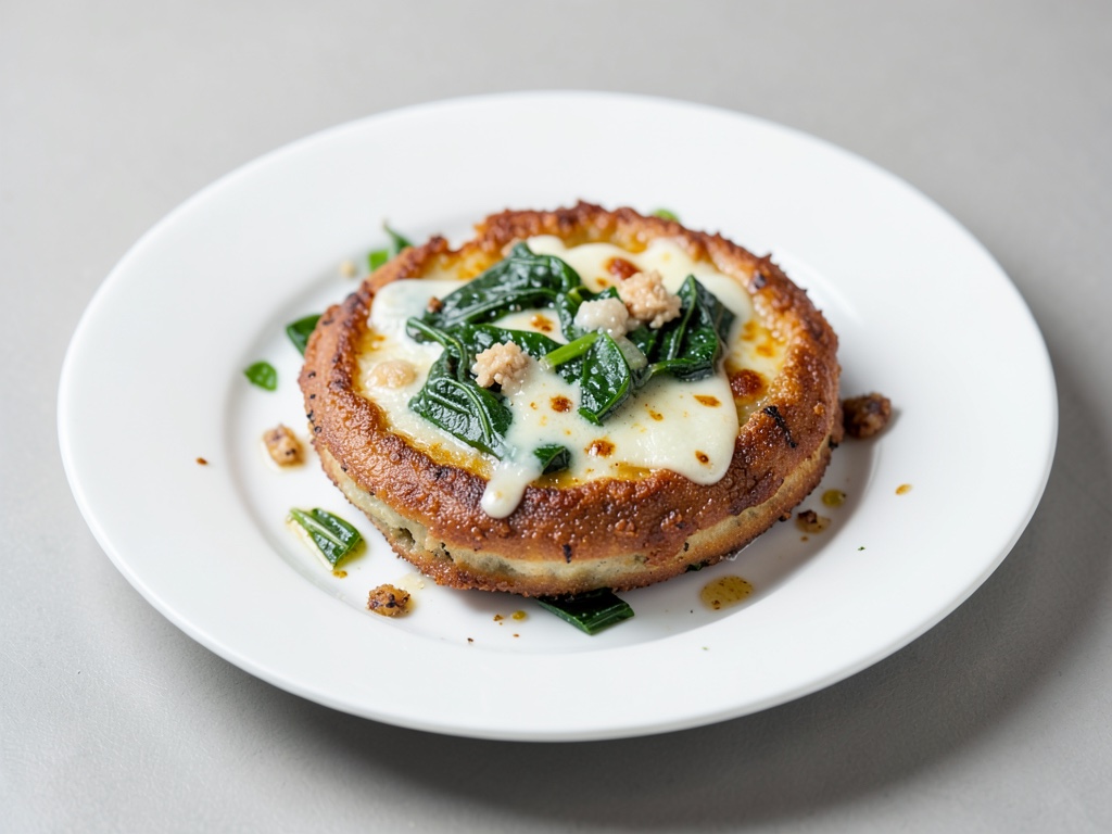 Calzone croccante con spinaci e formaggio affumicato