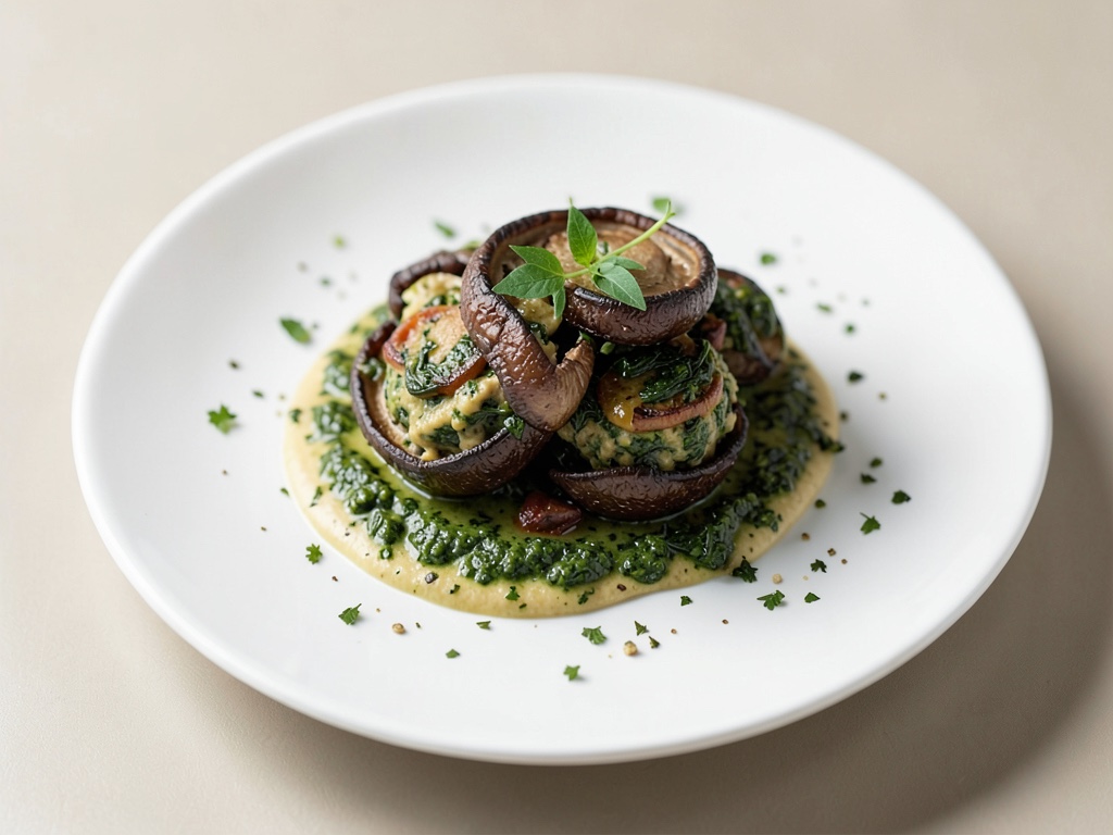 Portobello con relleno de espinacas