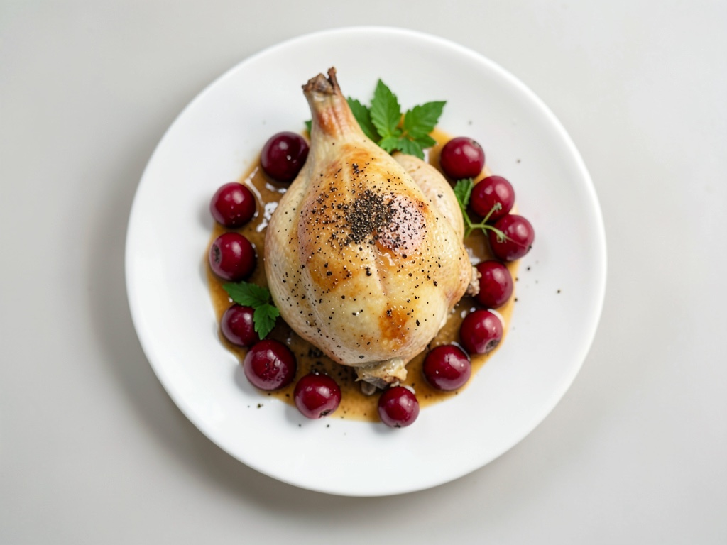 Poulet croustillant à la farce aux canneberges
