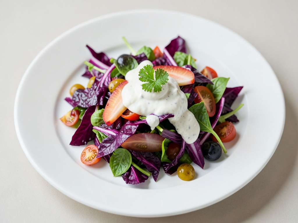 Insalata di radicchio fruttata con dressing allo yogurt