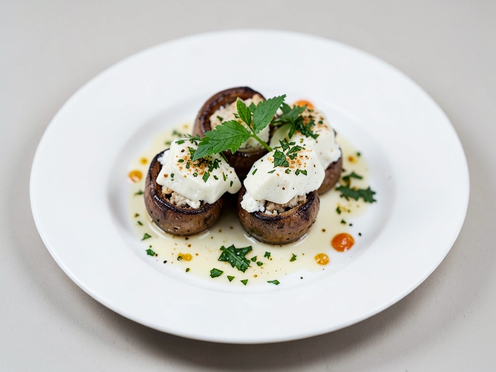 Gros champignons farcis au fromage de chèvre