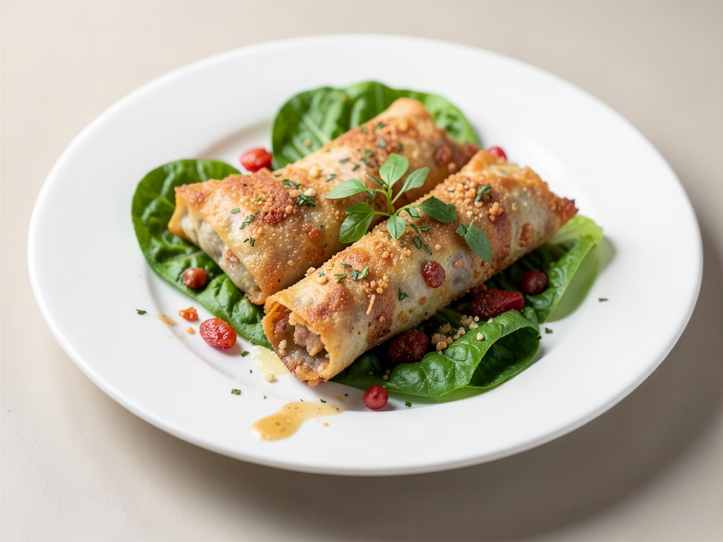 Wrapp di pollo croccanti in foglie di insalata