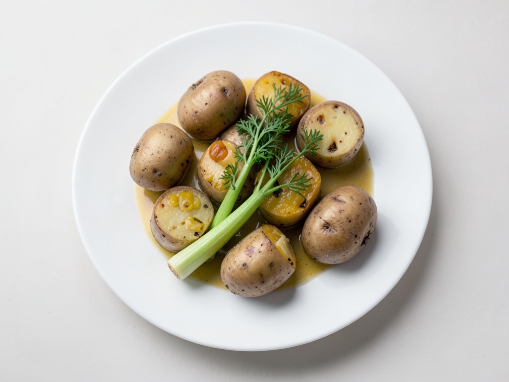 Patatas gratinadas doradas con relleno de verduras