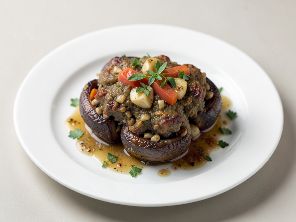Grandi funghi champignon con ripieno speziato