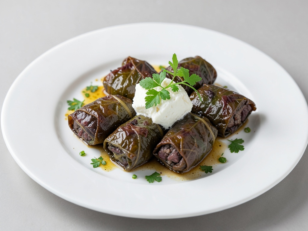 Foglie di vite ripiene con formaggio di pecora