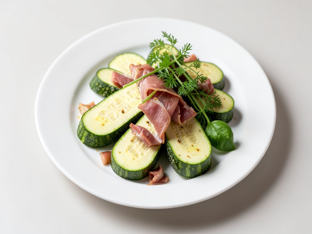 Barchette di zucchine ripiene di prosciutto e formaggio