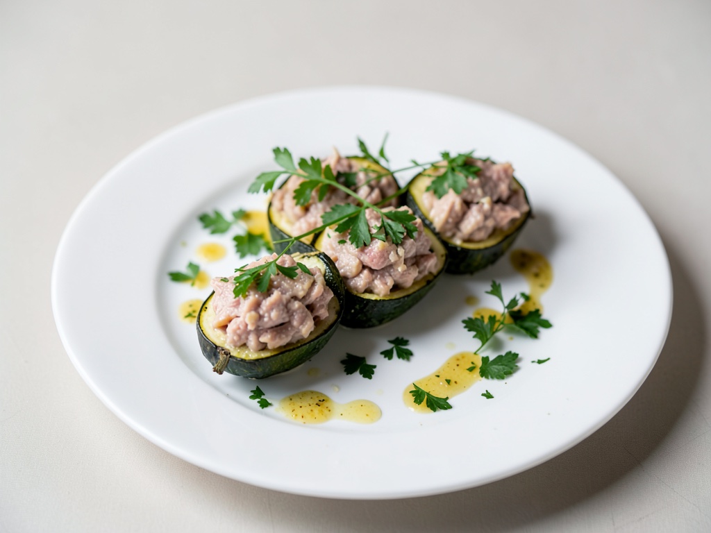 Bateaux de courgettes au thon