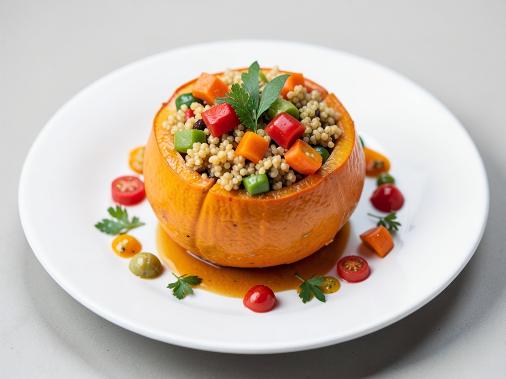 Zucca cava ripiena di verdure e couscous