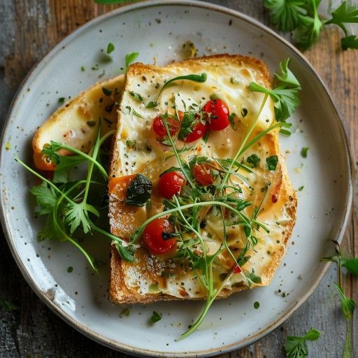 Toast al formaggio e peperone con crescione
