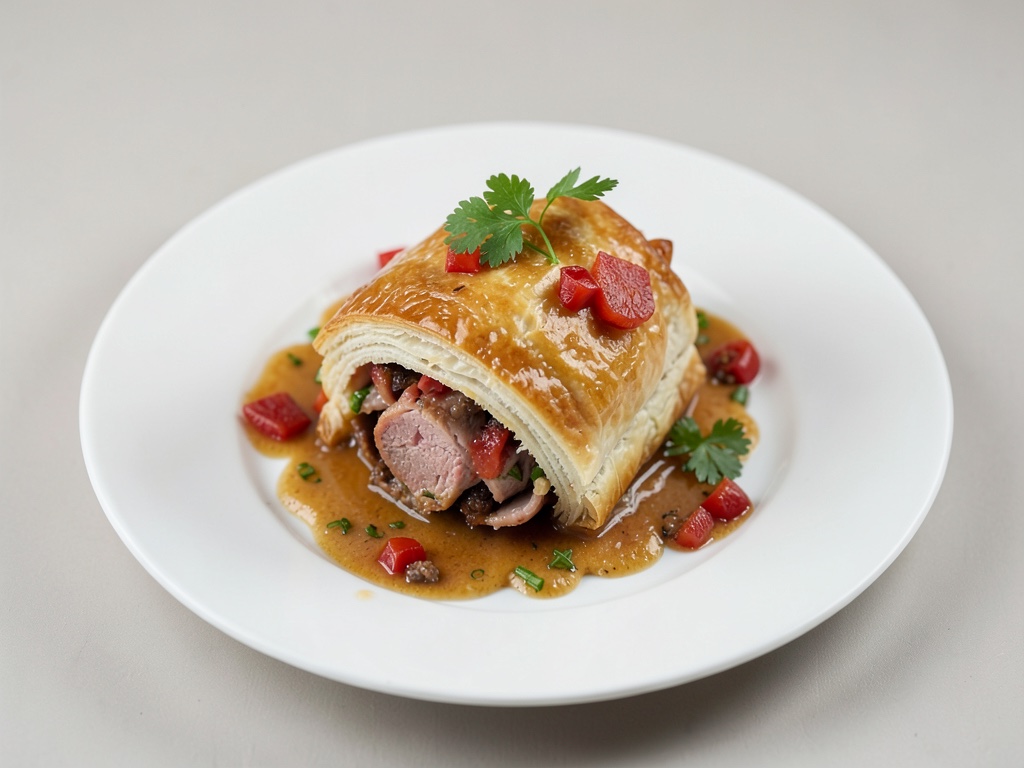Porc de la chance en pâte feuilletée