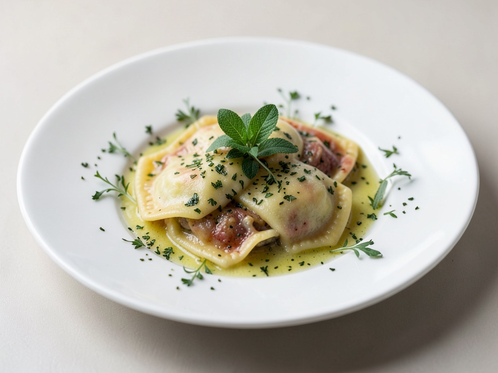 Ravioli caseros con mantequilla de salvia