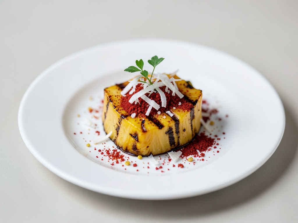 Gegrillte Ananas mit Pimentzucker und Kokos