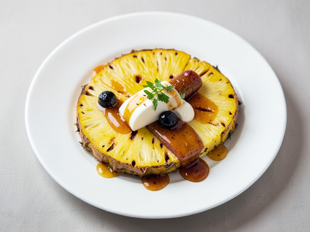 Ananas al miele e rum alla griglia