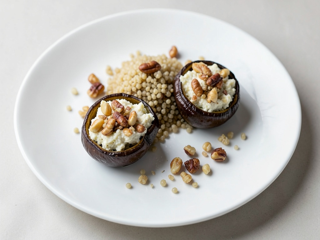 Rollitos de berenjena a la parrilla con relleno de nuez y queso feta