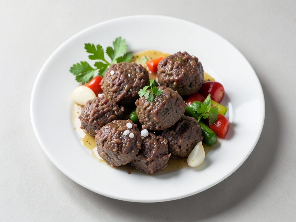 Polpette di carne alla griglia con verdure