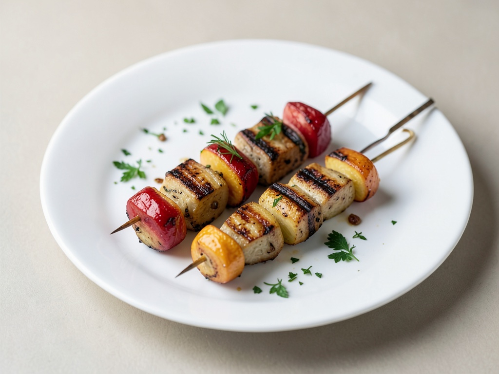 Leckere gegrillte Fruchtspieße