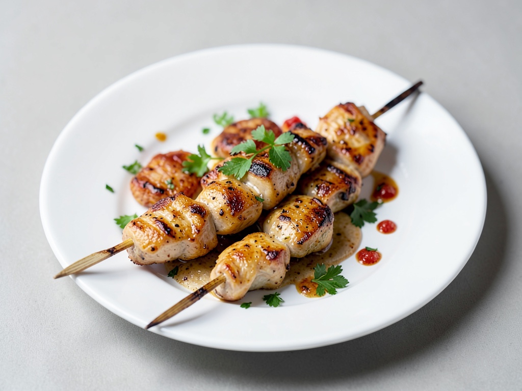 Brochetas picantes de pollo a la parrilla