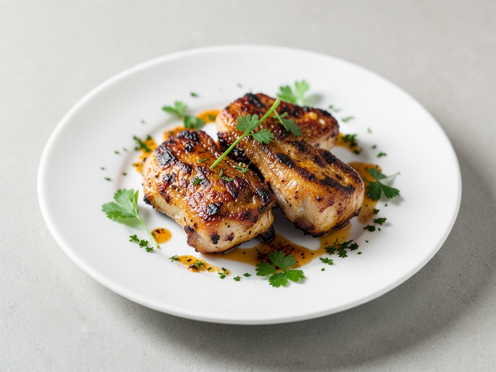 Pièces de poulet marinées et épicées au grill