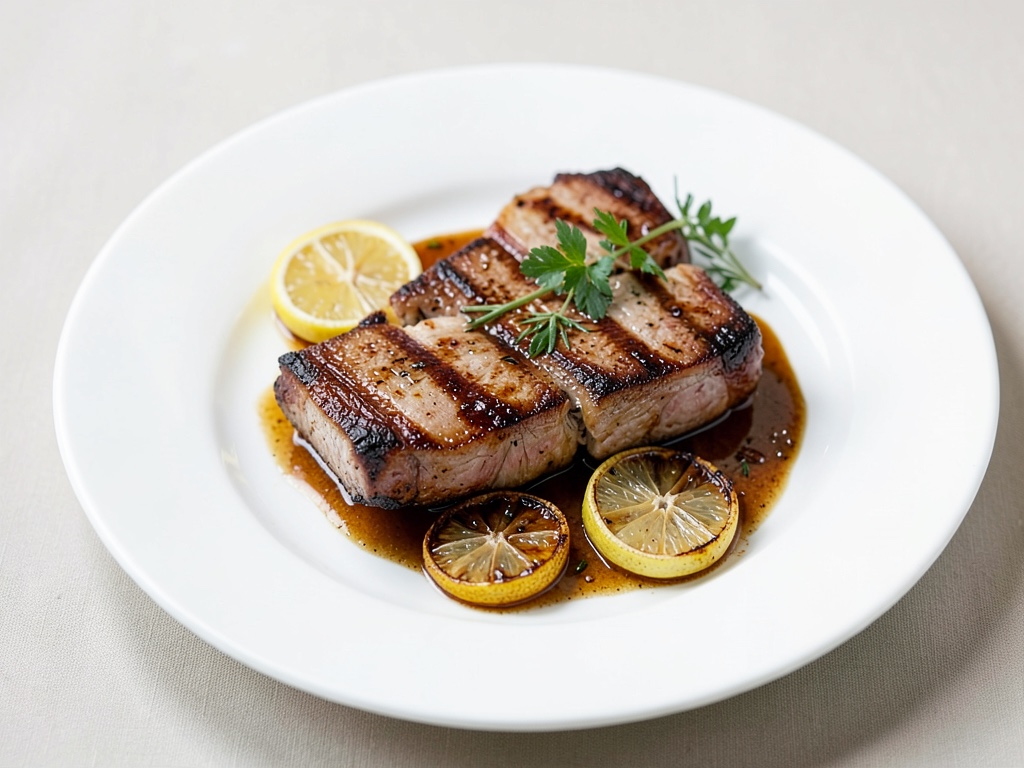 Côtelettes grillées aux citrons grillés
