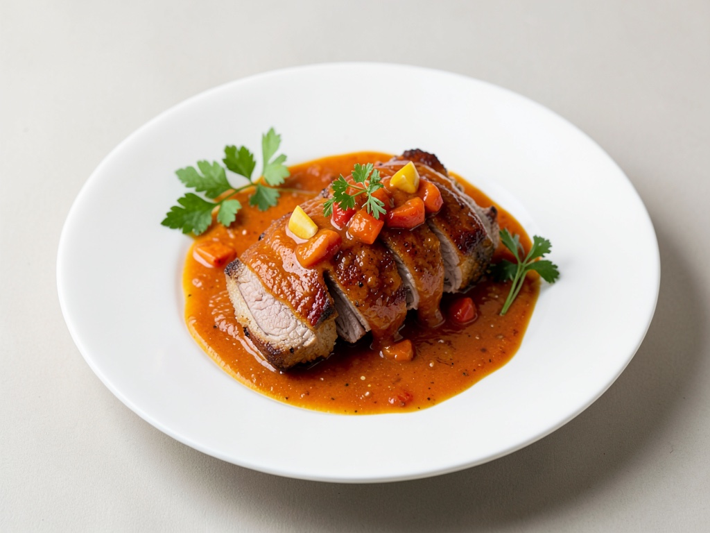 Filets de porc juteux en marinade orange-chili