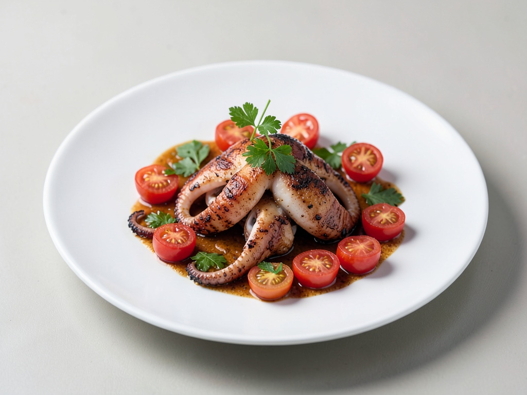 Calamari alla griglia con pomodori