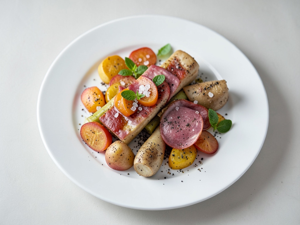 Finocchi alla griglia con albicocche e scamorza