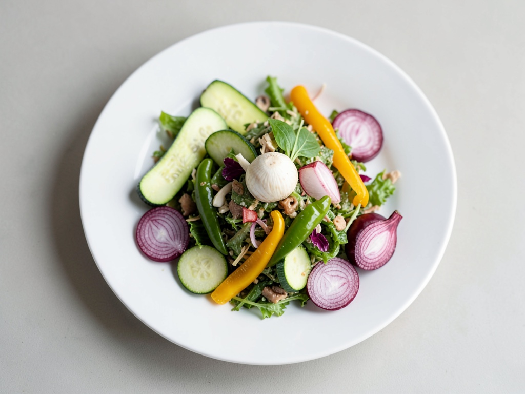 Ensalada de verduras a la parrilla crujiente