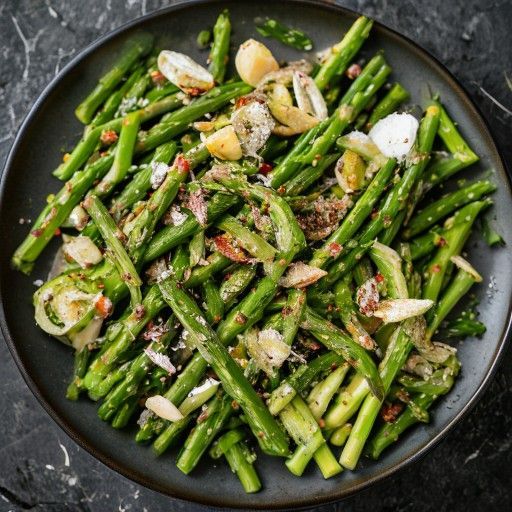 Insalata alla griglia di asparagi verdi