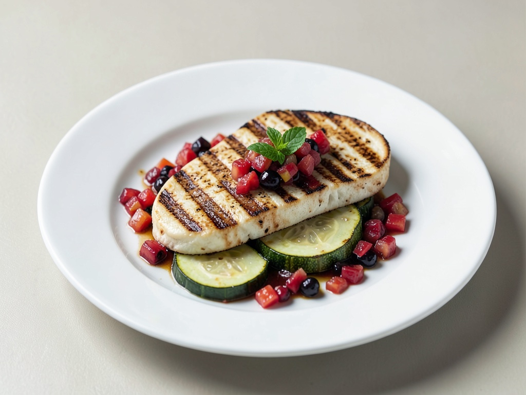 Halloumi e zucchine alla griglia con salsa di bacche