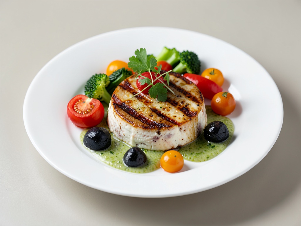 Fromage de brebis grillé aux légumes colorés