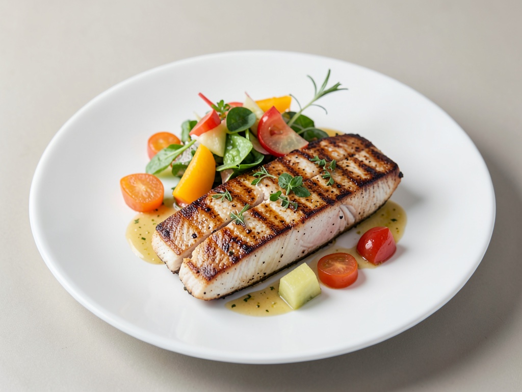 Pesce spada alla griglia con insalata di melone