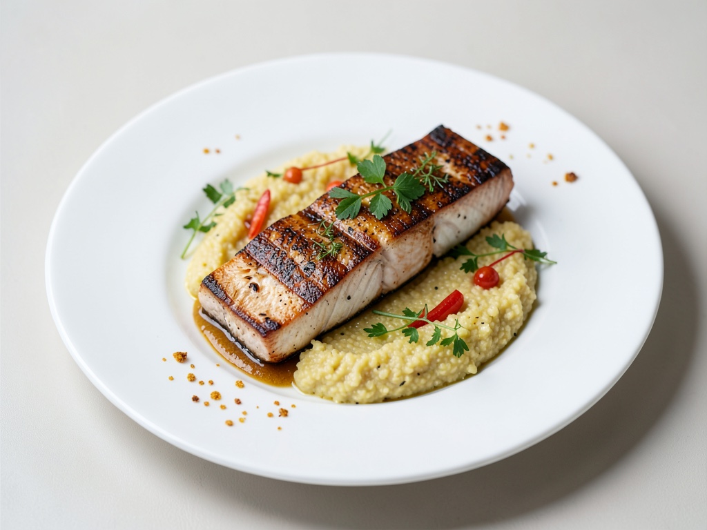 Pesce spada alla griglia con polenta
