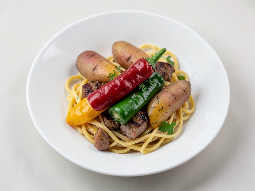 Pasta mit gegrilltem Gemüse