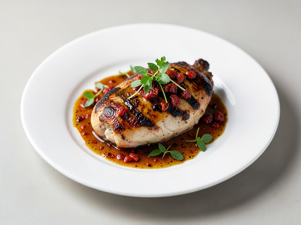 Poulet grillé en marinade huile-paprika