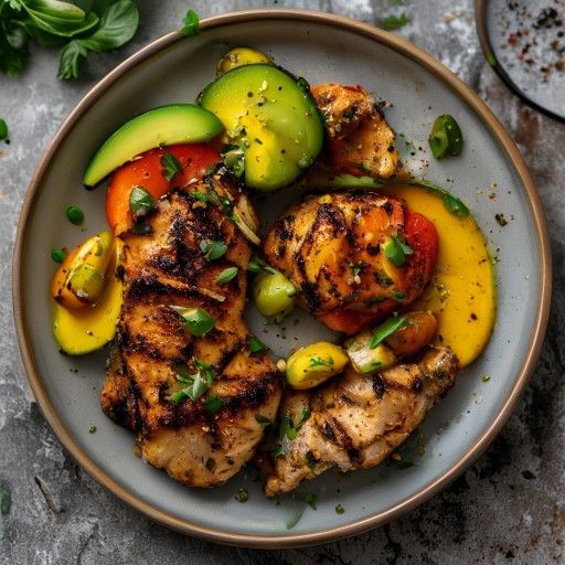 Petto di pollo alla griglia con guacamole