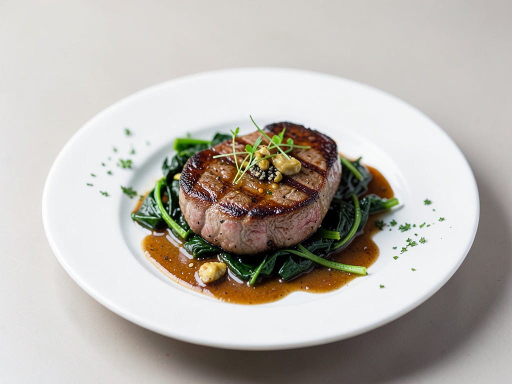 Bistec di tonno alla griglia su spinaci