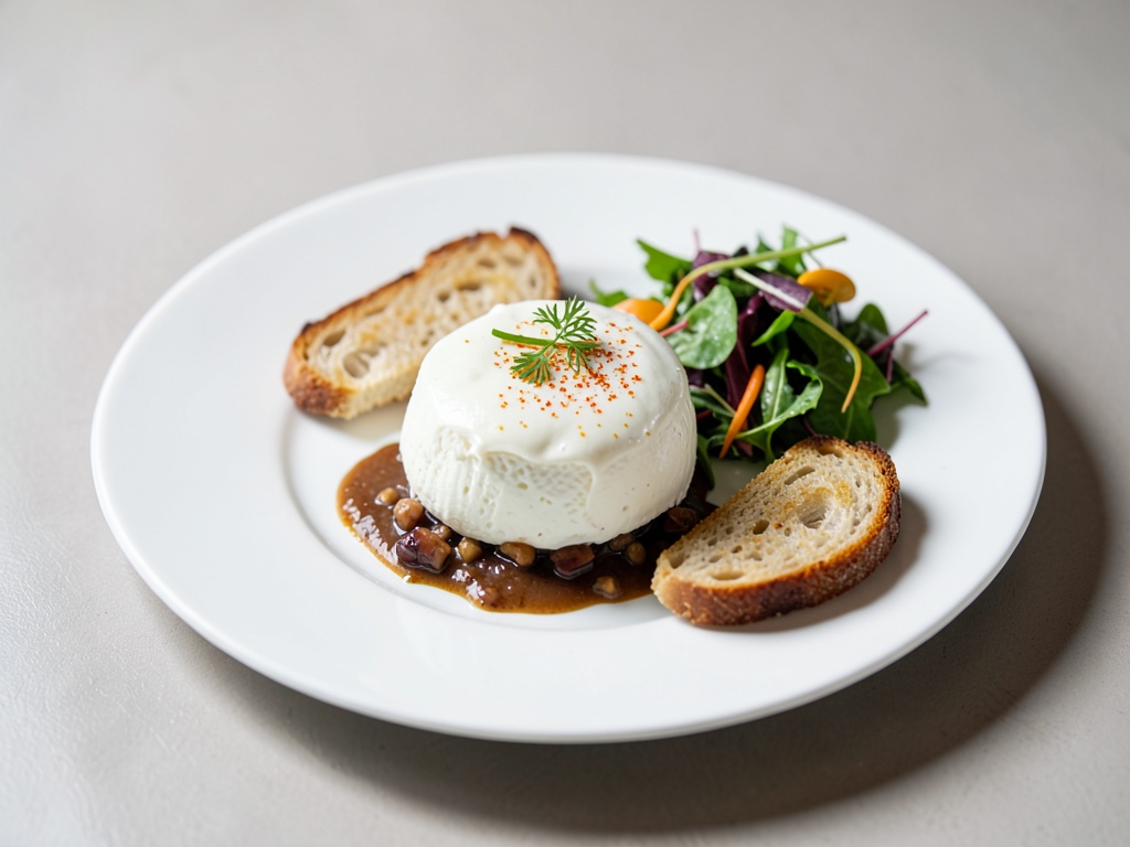 Camembert fantasma con pane tostato e insalata di barbabietola rossa