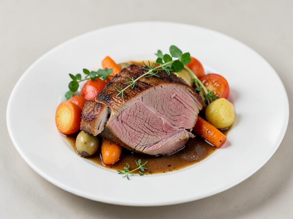 Braciola di manzo tenera lessa con verdure radicate