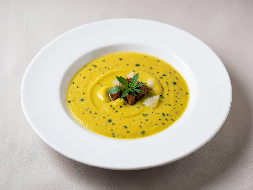 Zuppa cremosa di piselli gialli