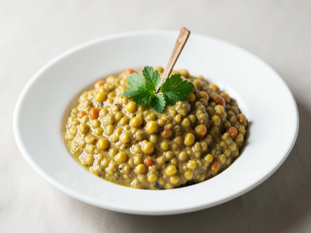 Dal giallo cremoso con lenticchie