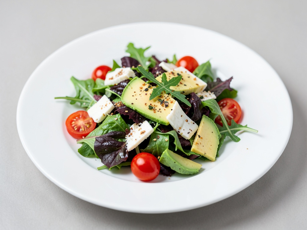 Insalata mista con avocado e formaggio