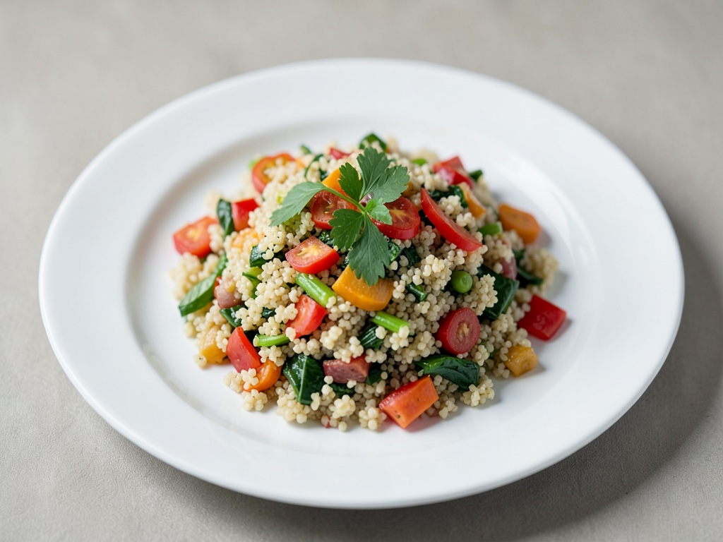 Fresco insalata di couscous con verdure colorate