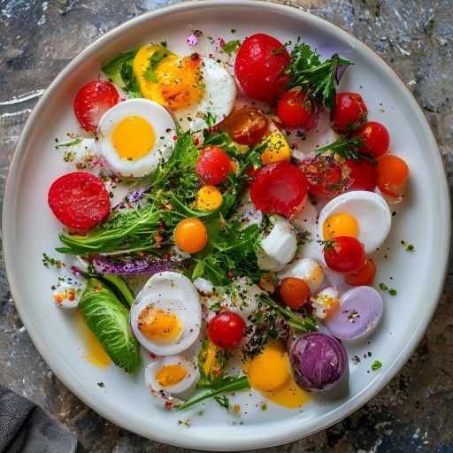 Insalata di uova e verdure miste