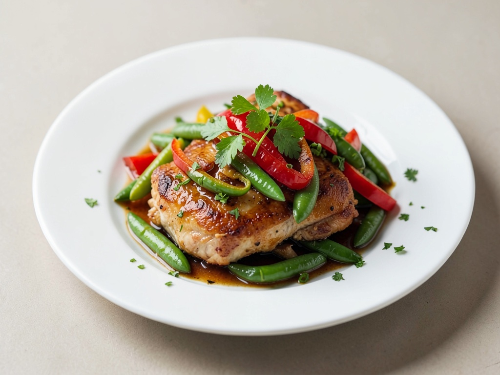 Pollo veloce con peperoni e fagiolini
