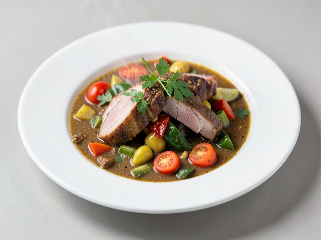 Estofado sabroso con Kassler y verduras variadas